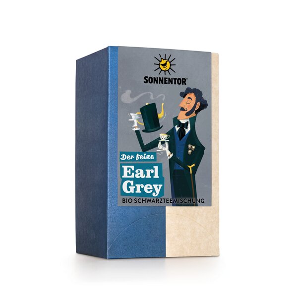 SONNENTOR Der feine Earl Grey Schwarztee bio, Packung mit 18 Doppelkammerbeuteln