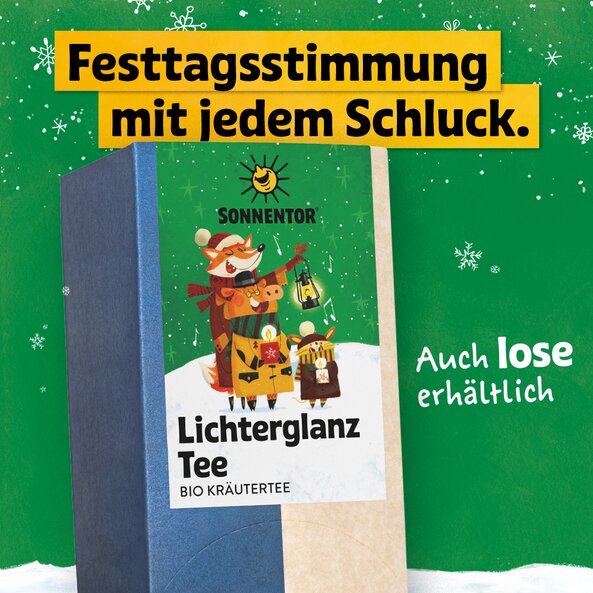 SONNENTOR Lichterglanz Kräutertee, Stimmungsbild zur Adventszeit