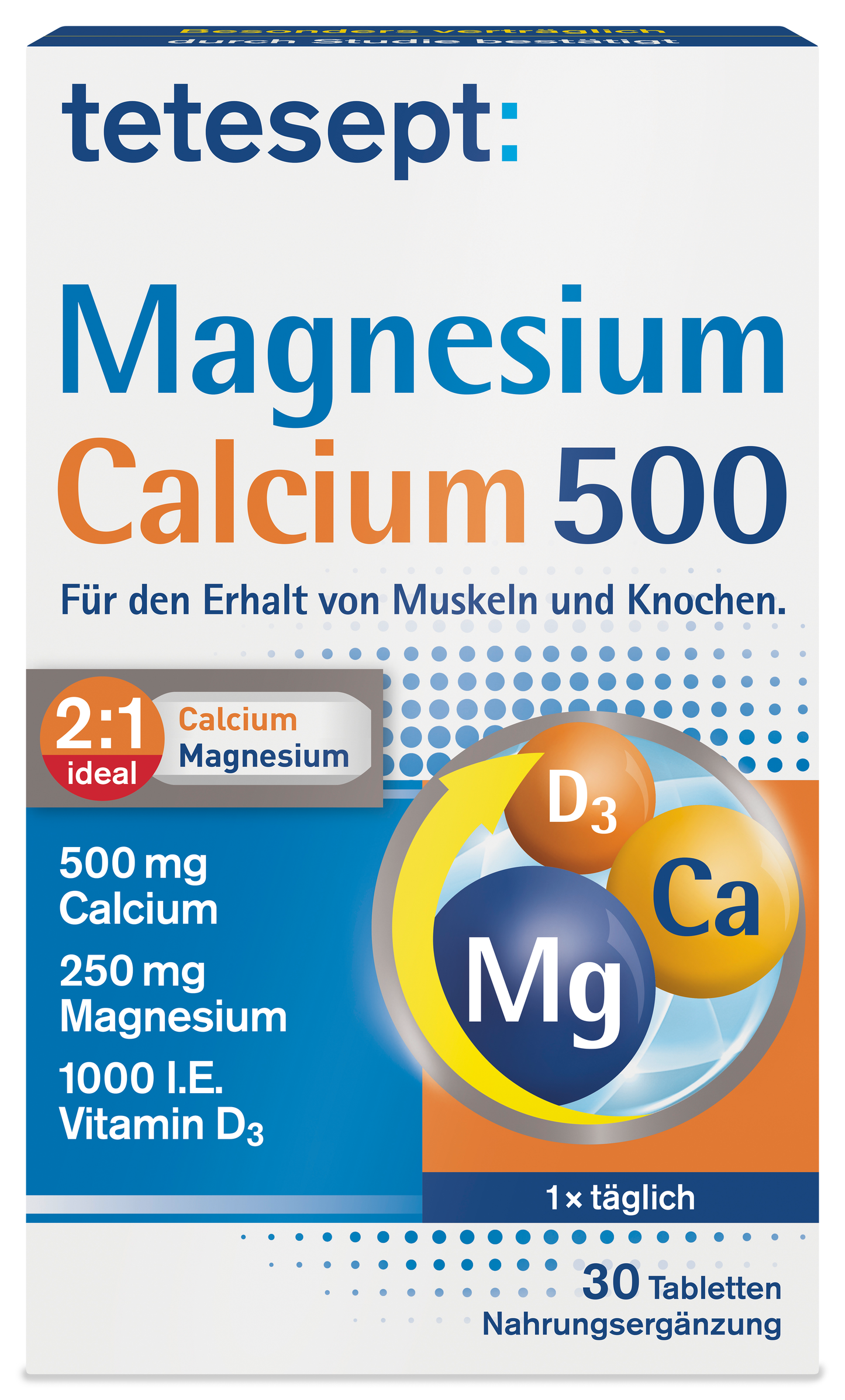 tetesept Magnesium 500 + Kalium, 30 Depot-Tabletten