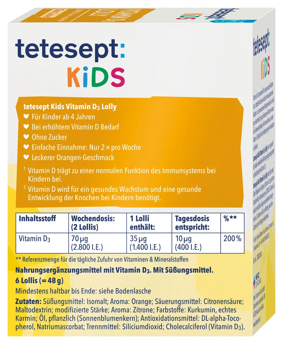 Tetesept 兒童維他命 D3 棒棒糖 6 入
