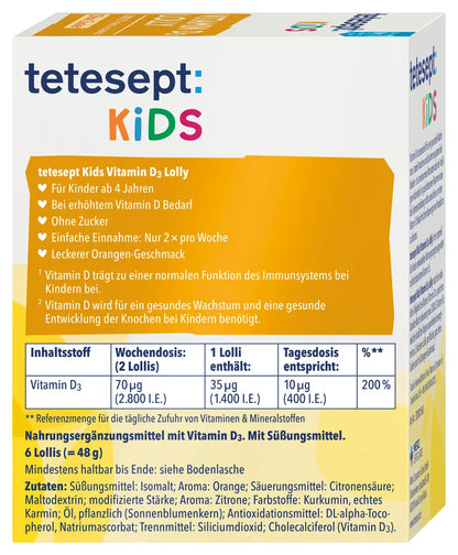 Tetesept 兒童維他命 D3 棒棒糖 6 入