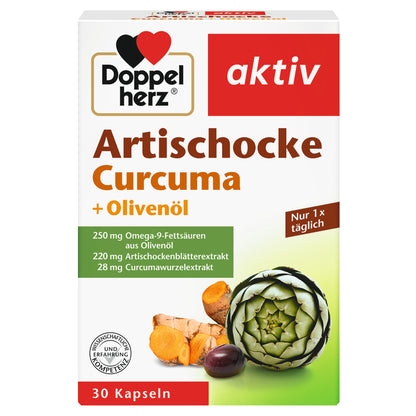 Doppelherz Artischocke + Curcuma + Olivenöl 30 St.
