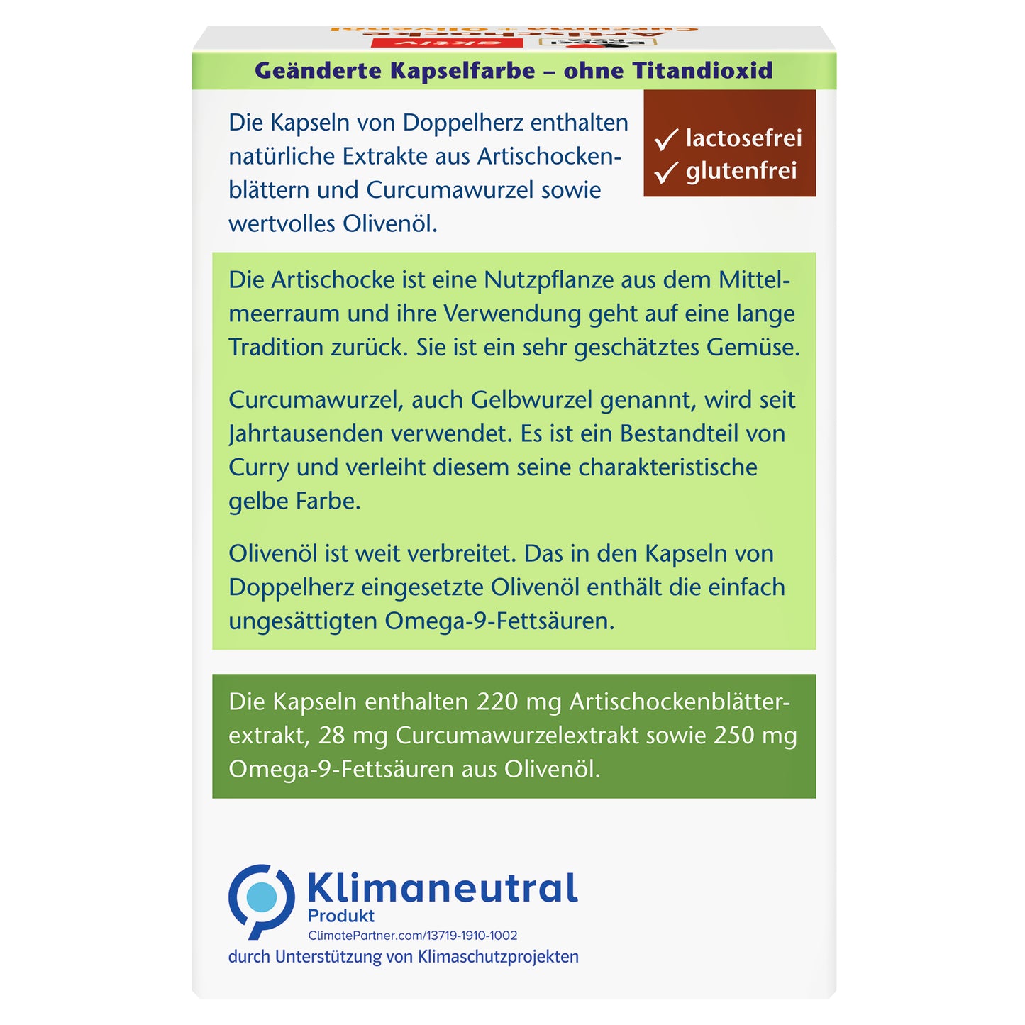 Doppelherz Artischocke + Curcuma + Olivenöl 30 St.